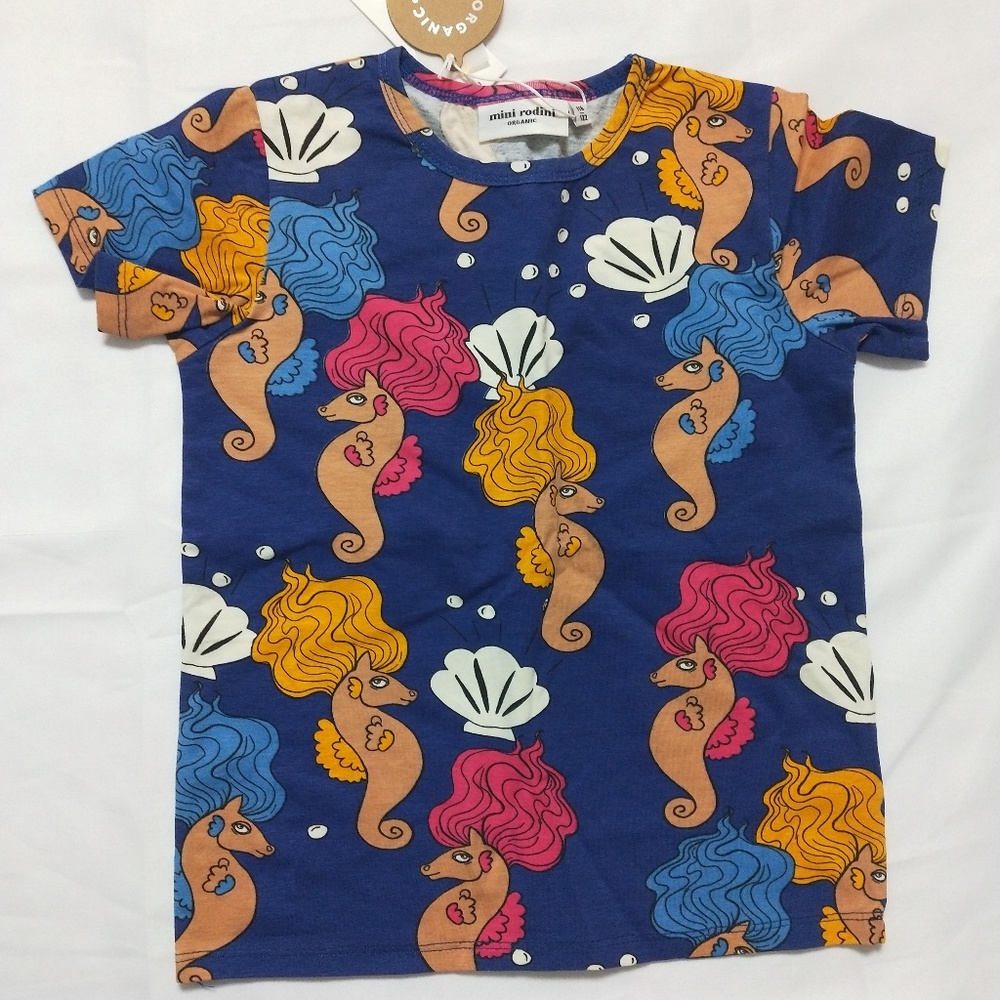 mini rodini blue seahorse tops